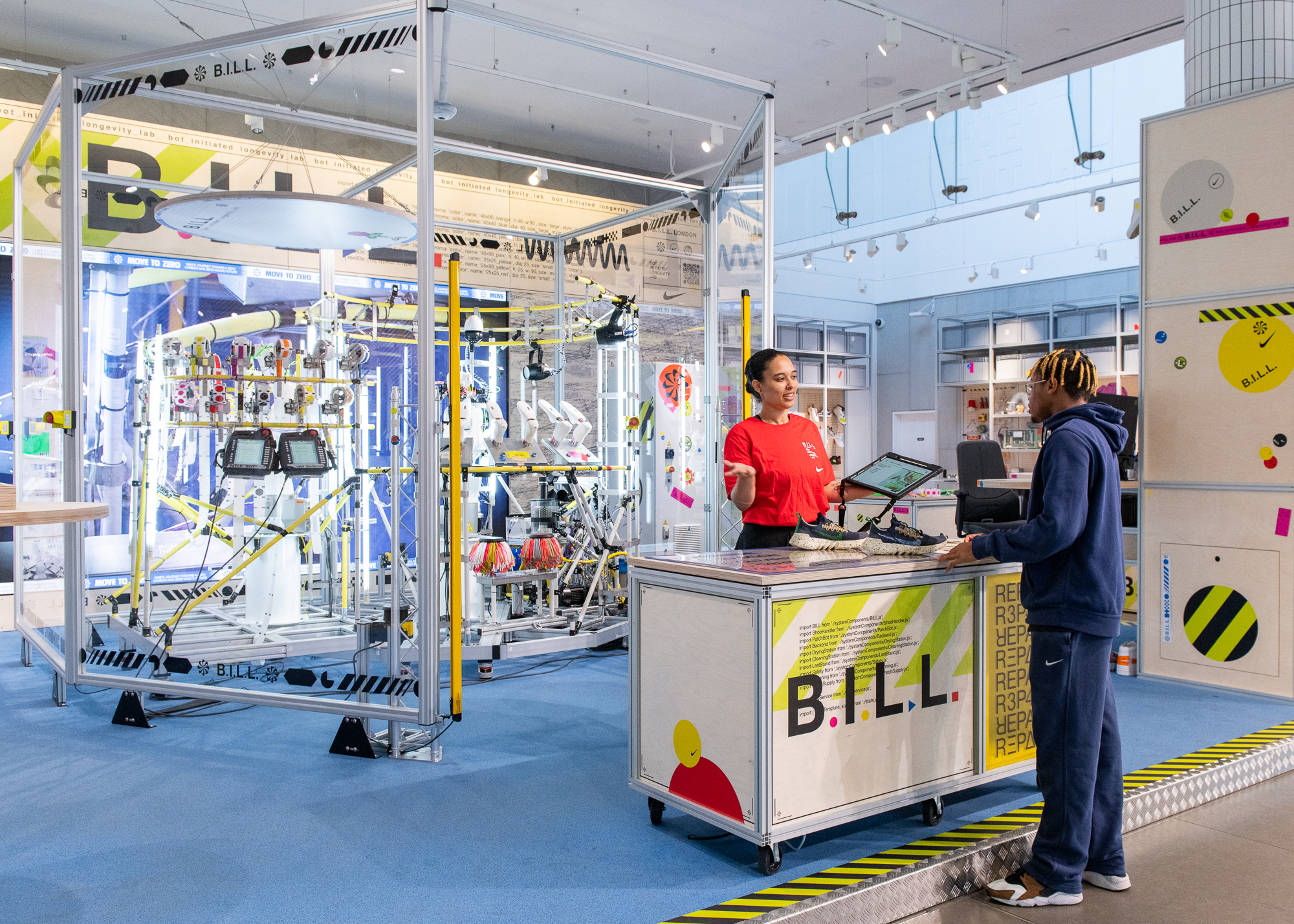 Nike B.I.L.L. robotic in-store installation